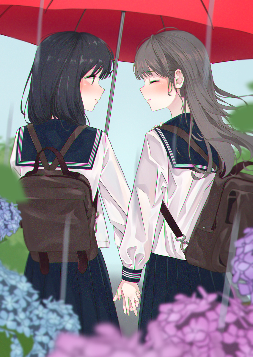 This is a pixiv picture whose title is 梅雨帰り.