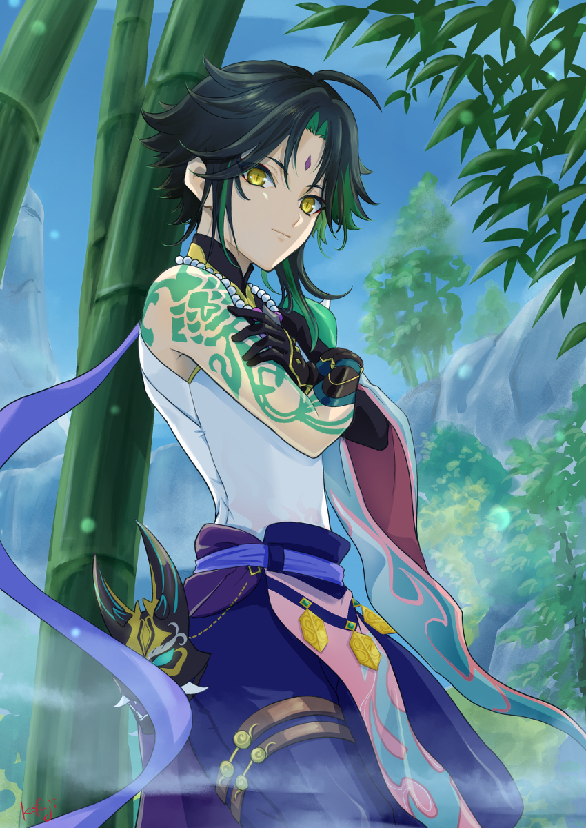 This is a pixiv picture whose title is 魈.