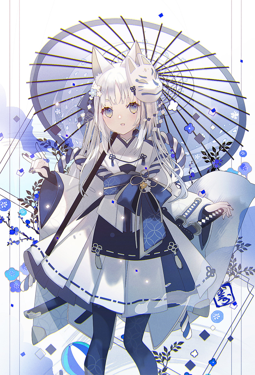 This is a pixiv picture whose title is こんこん🦊.