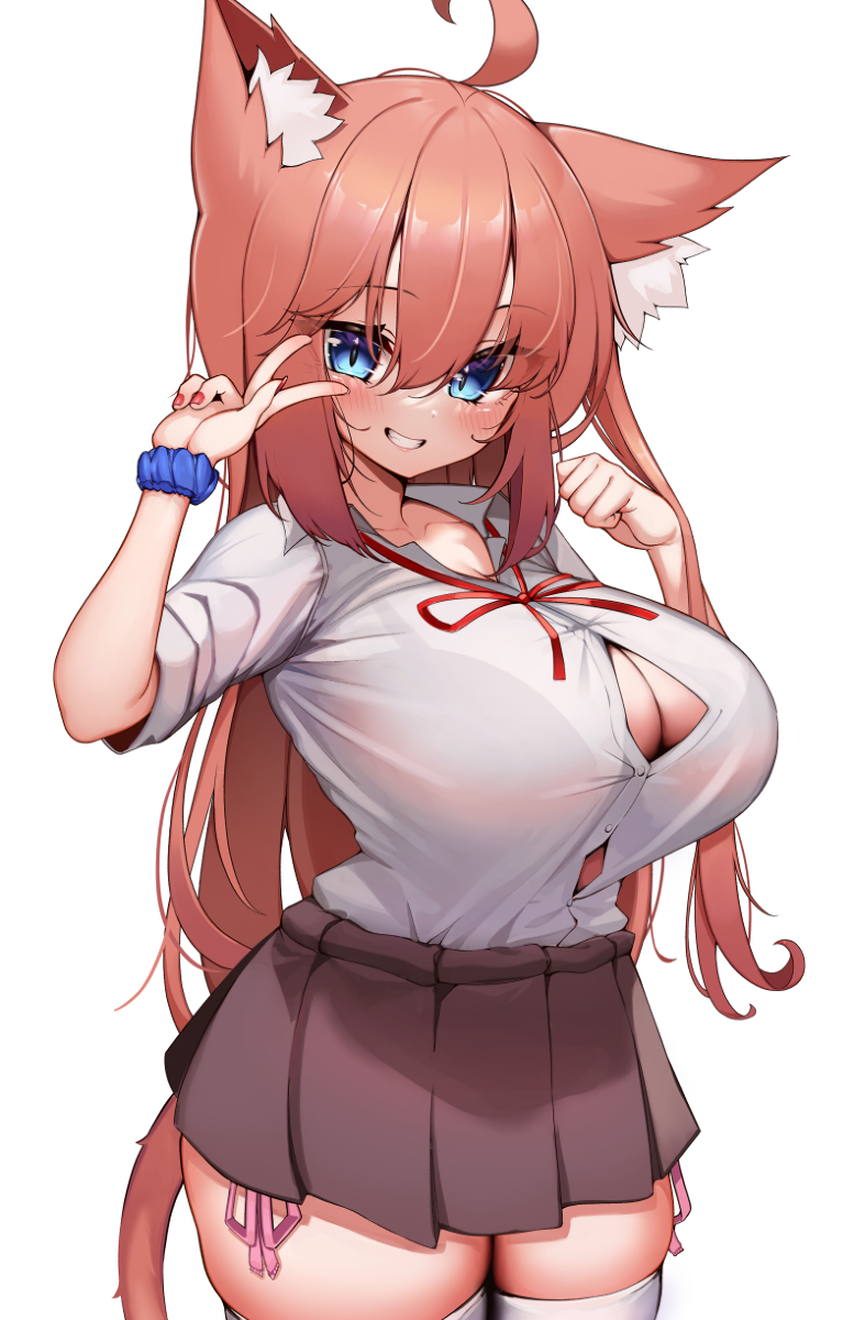 This is a pixiv picture whose title is Nekomia Gyaru Cosplay.