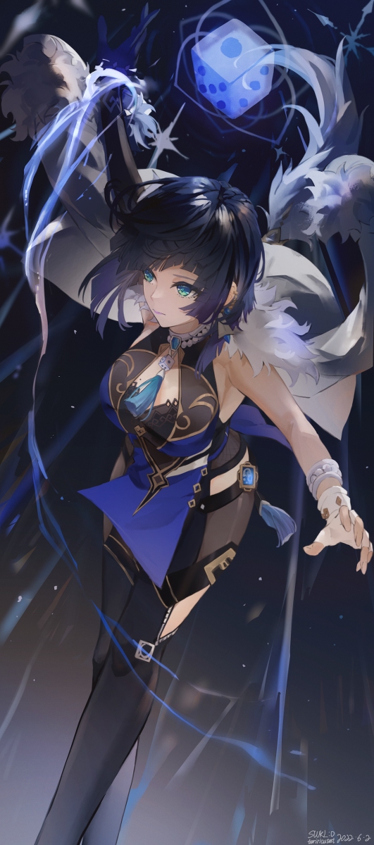 This is a pixiv picture whose title is 夜兰:D.