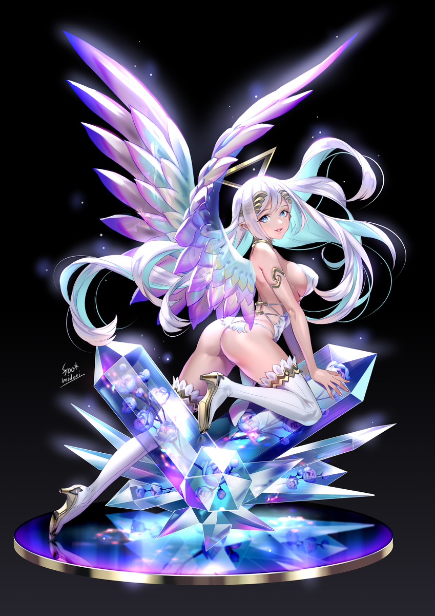 This is a pixiv picture whose title is 水晶の天使アリア.