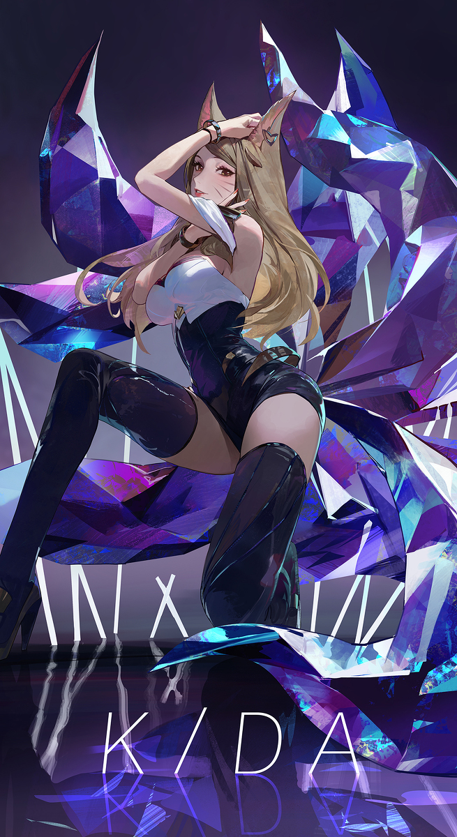 This is a pixiv picture whose title is 47日目,Ahri.