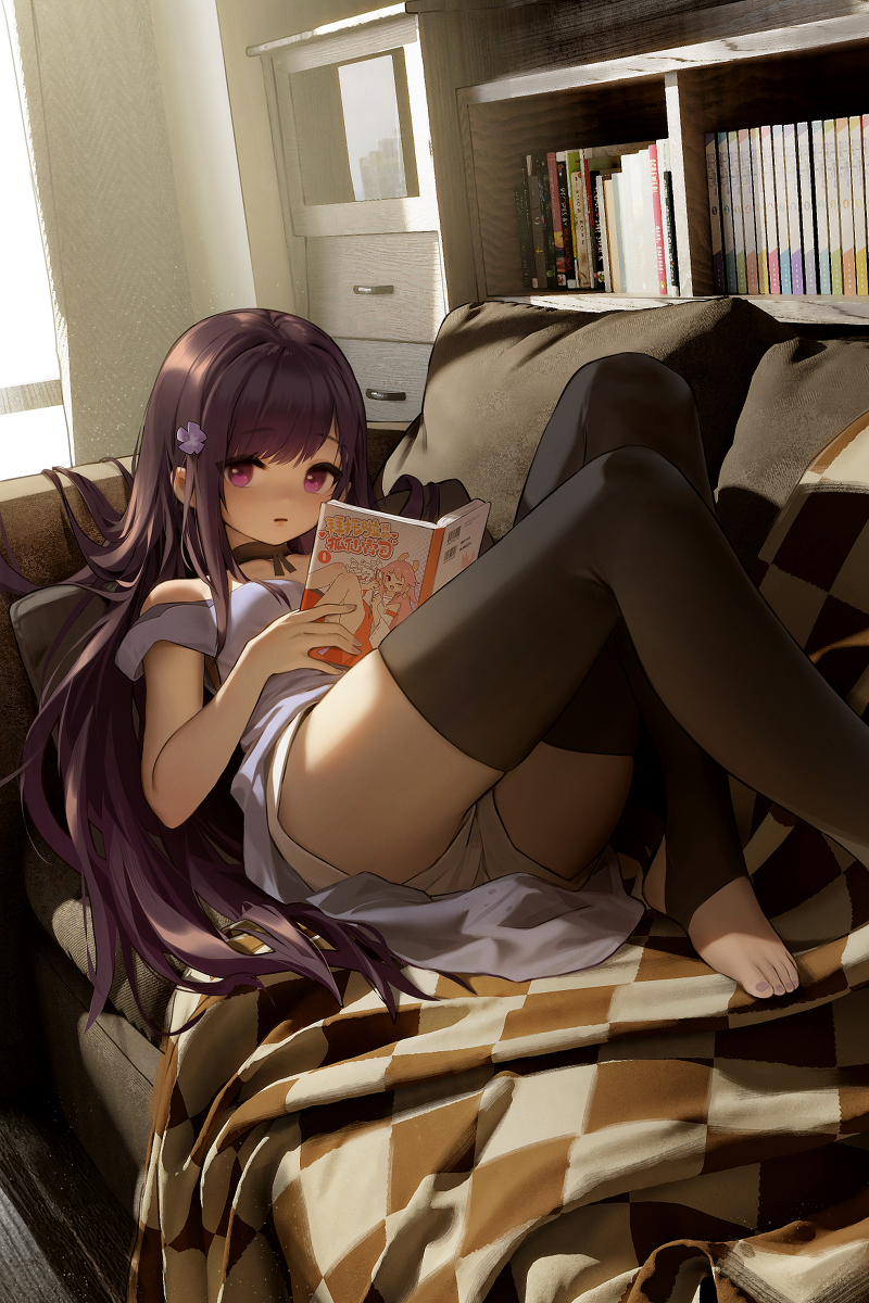 This is a pixiv picture whose title is reading.