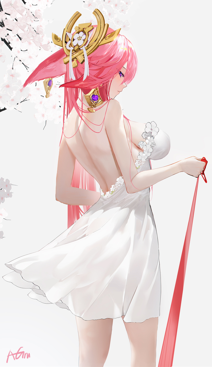 This is a pixiv picture whose title is 八重的裙子没掉.