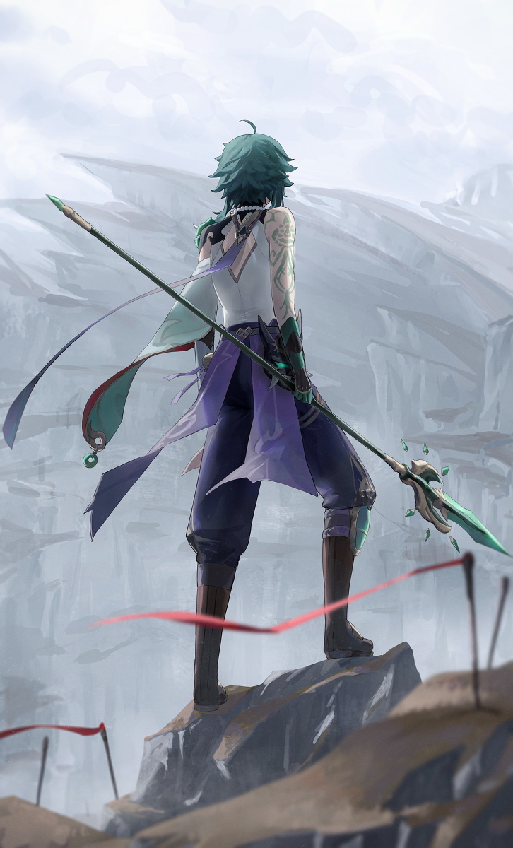 This is a pixiv picture whose title is 6人目、魈.