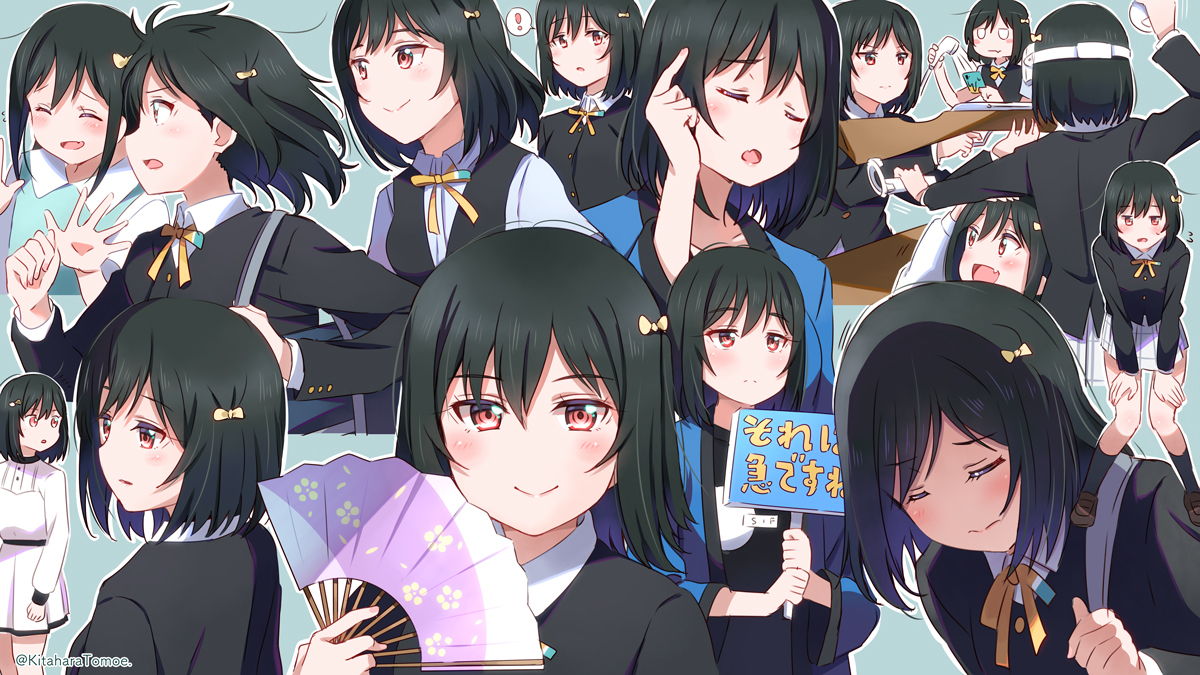 This is a pixiv picture whose title is 🔖三船栞子ちゃん表情集です♪.