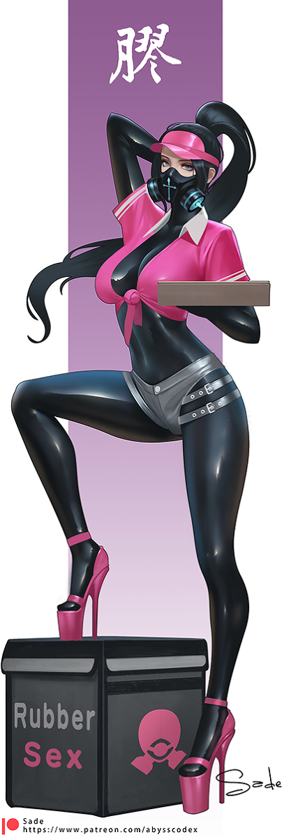 This is a pixiv picture whose title is Latex Life - delivery girl.