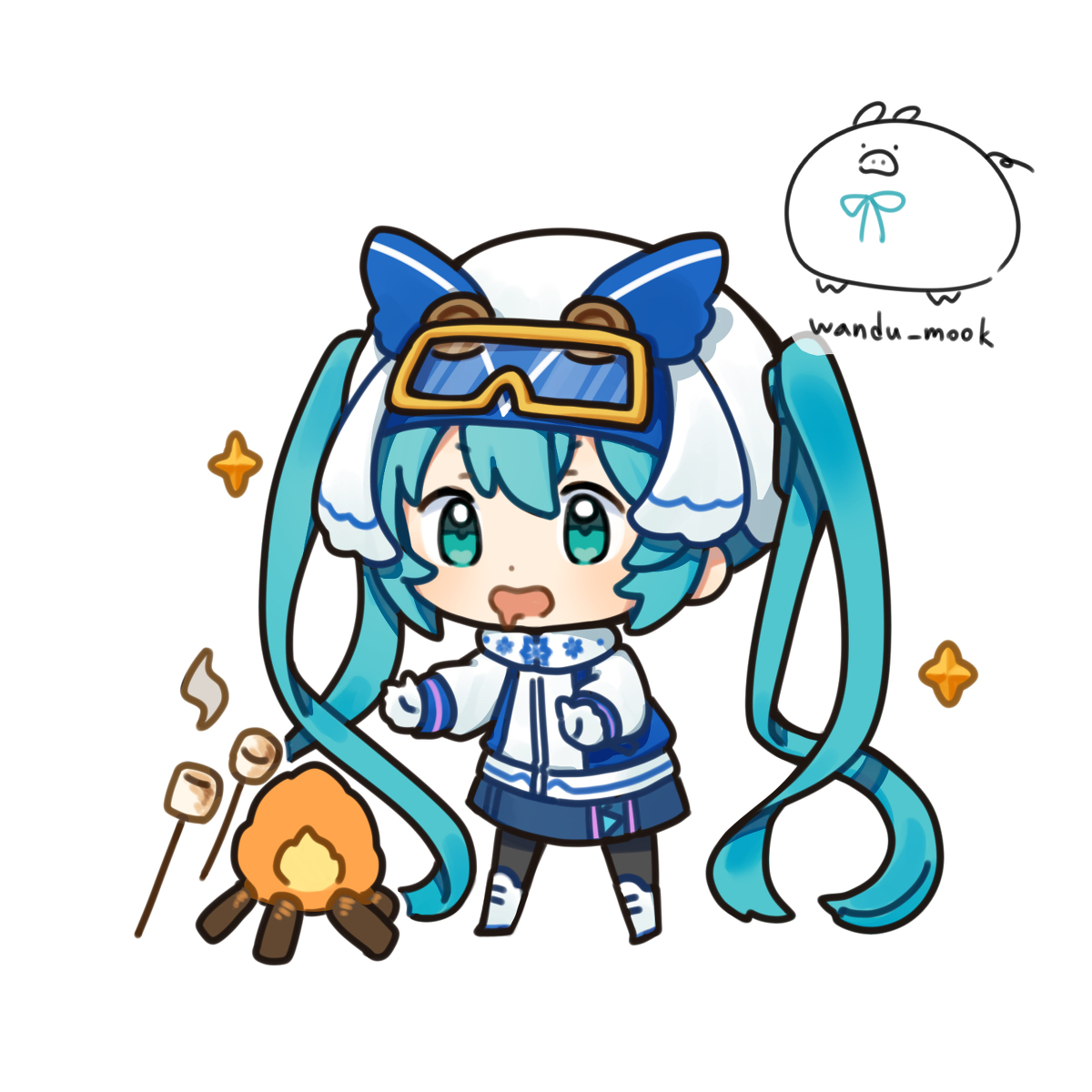 This is a pixiv picture whose title is 雪ミク2016.