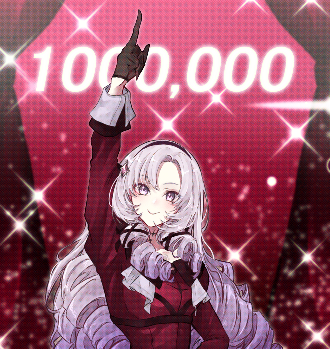 This is a pixiv picture whose title is 壱百満天原サロメお嬢様登録者数100万人おめでとうイラスト.