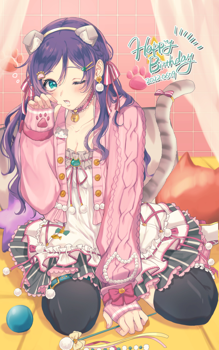 This is a pixiv picture whose title is 🐈💜.