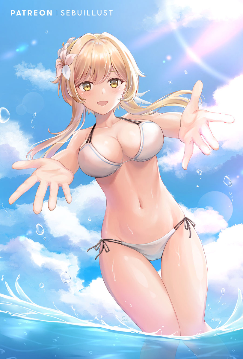 This is a pixiv picture whose title is 水着蛍.