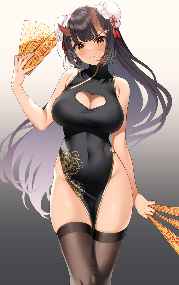 This is a pixiv picture whose title is チャイナの鬼娘.