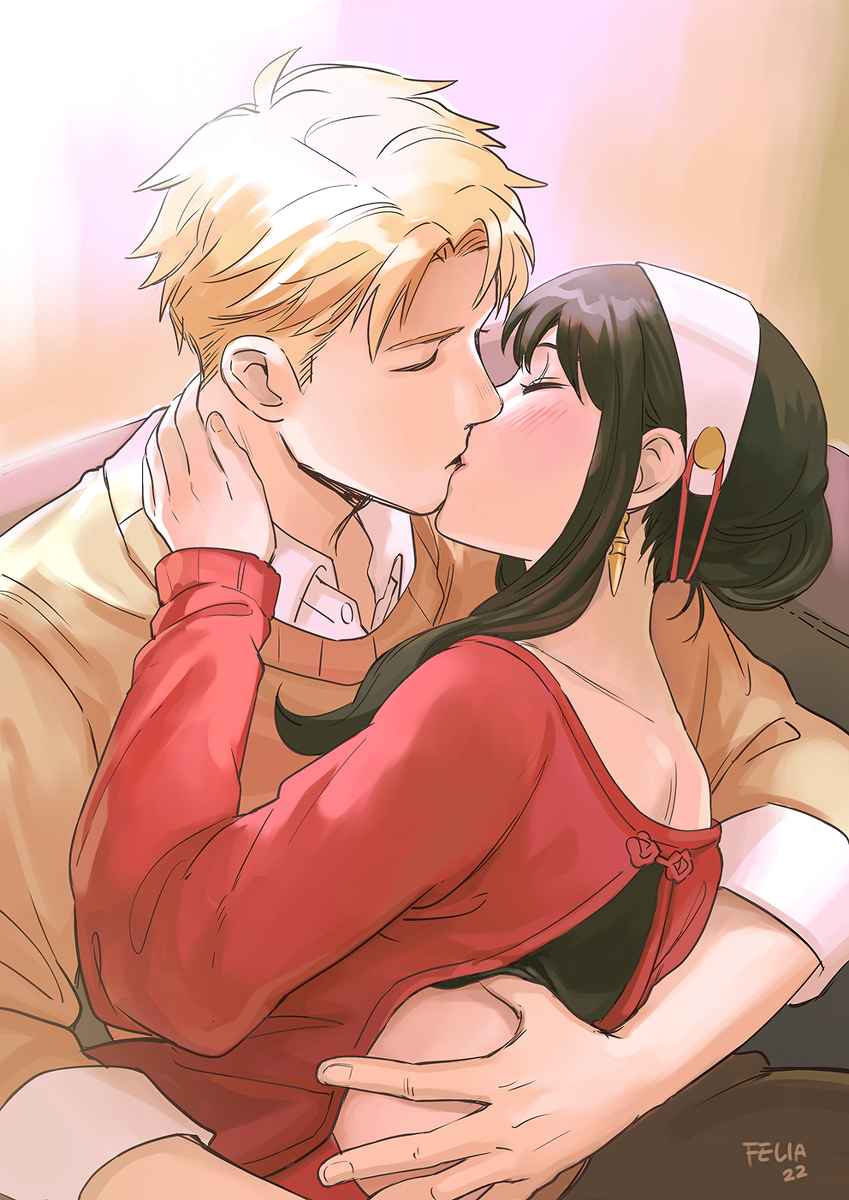 This is a pixiv picture whose title is Kiss.