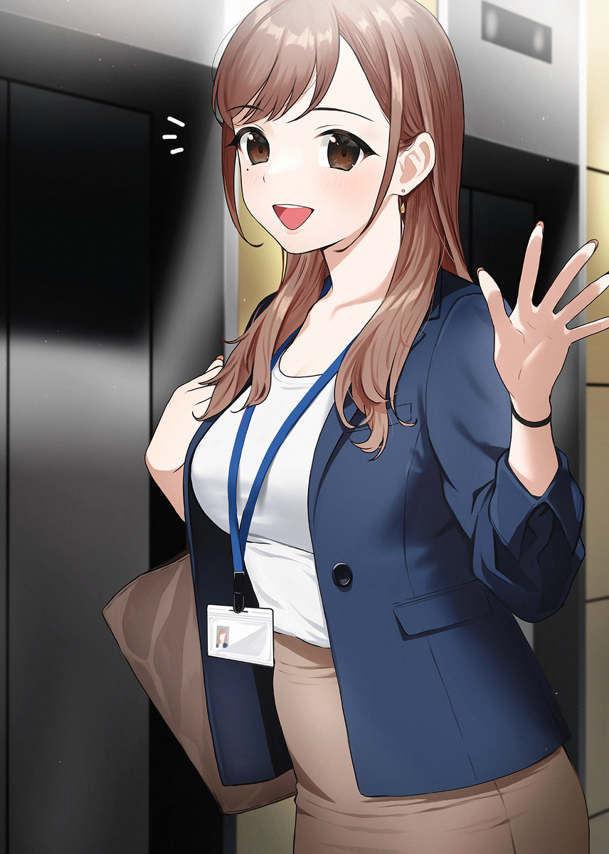 This is a pixiv picture whose title is お疲れ様！途中まで一緒に帰ろ！.