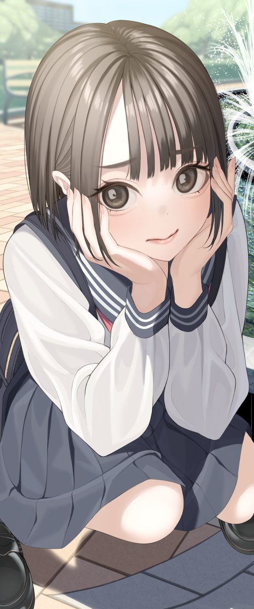 This is a pixiv picture whose title is 「もう遅刻確定なんだけど！」.