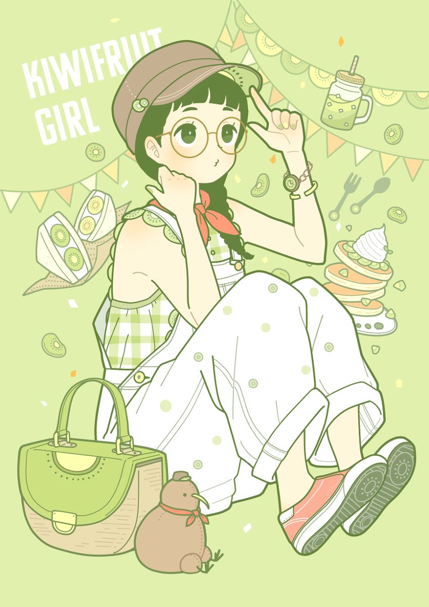 This is a pixiv picture whose title is キウイ女子🥝.
