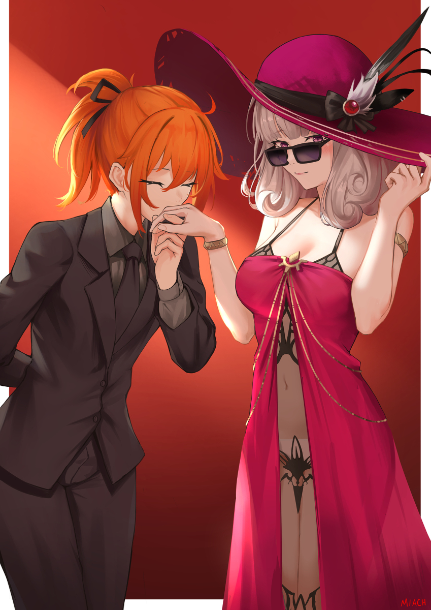 This is a pixiv picture whose title is hand kiss.