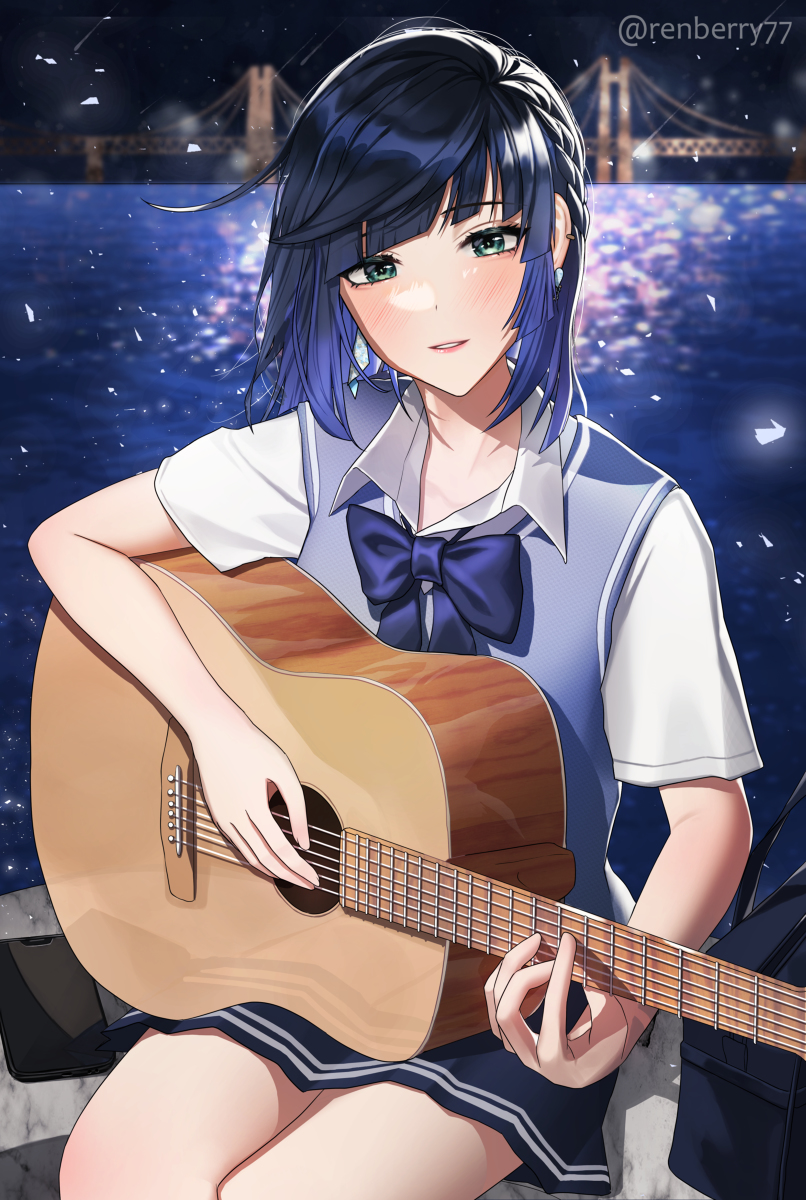 This is a pixiv picture whose title is Busking of Yelan.