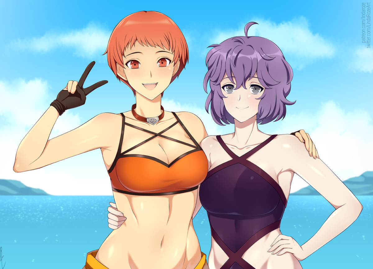 This is a pixiv picture whose title is Leonie x Bernadetta.