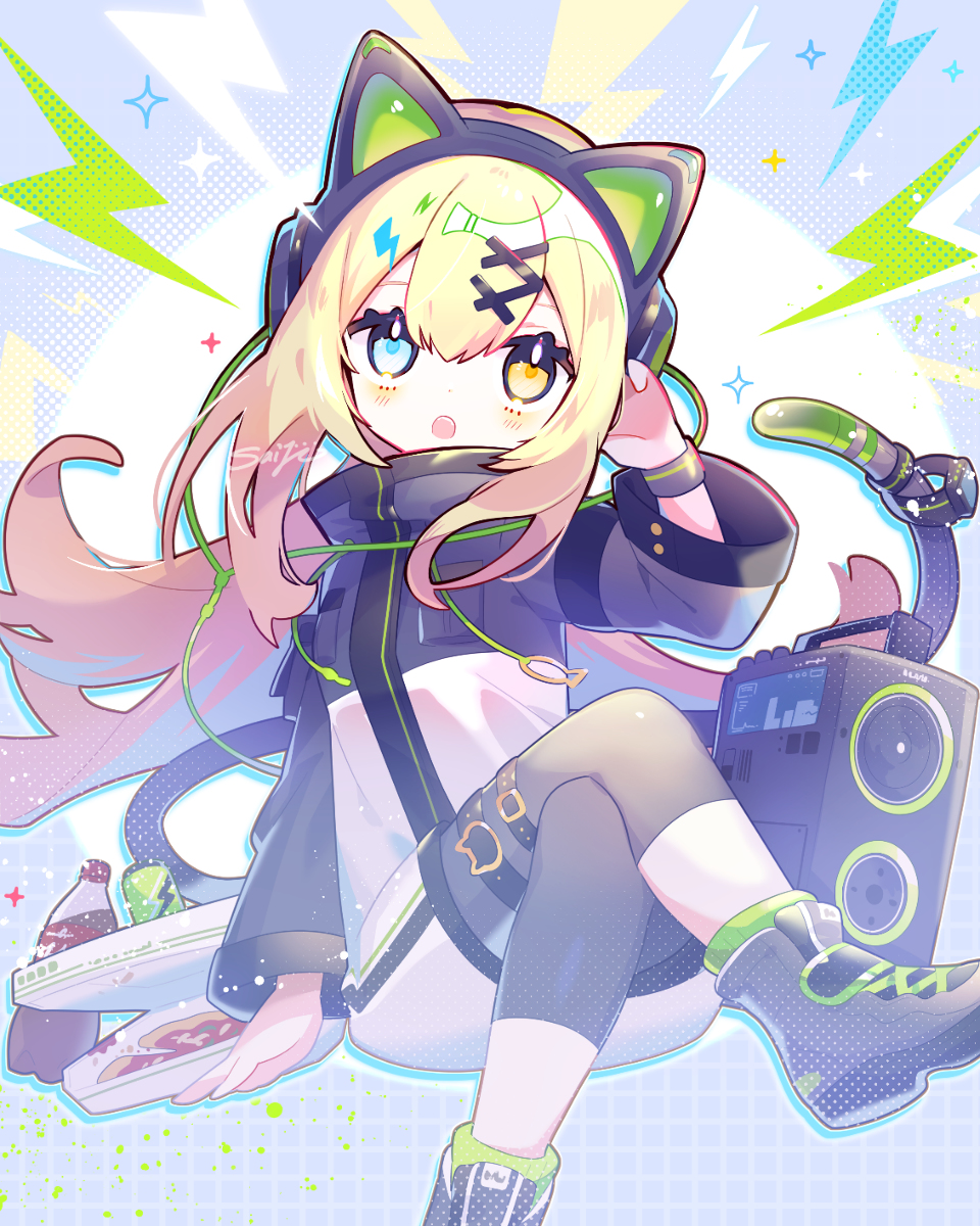 This is a pixiv picture whose title is 電子の歌声.