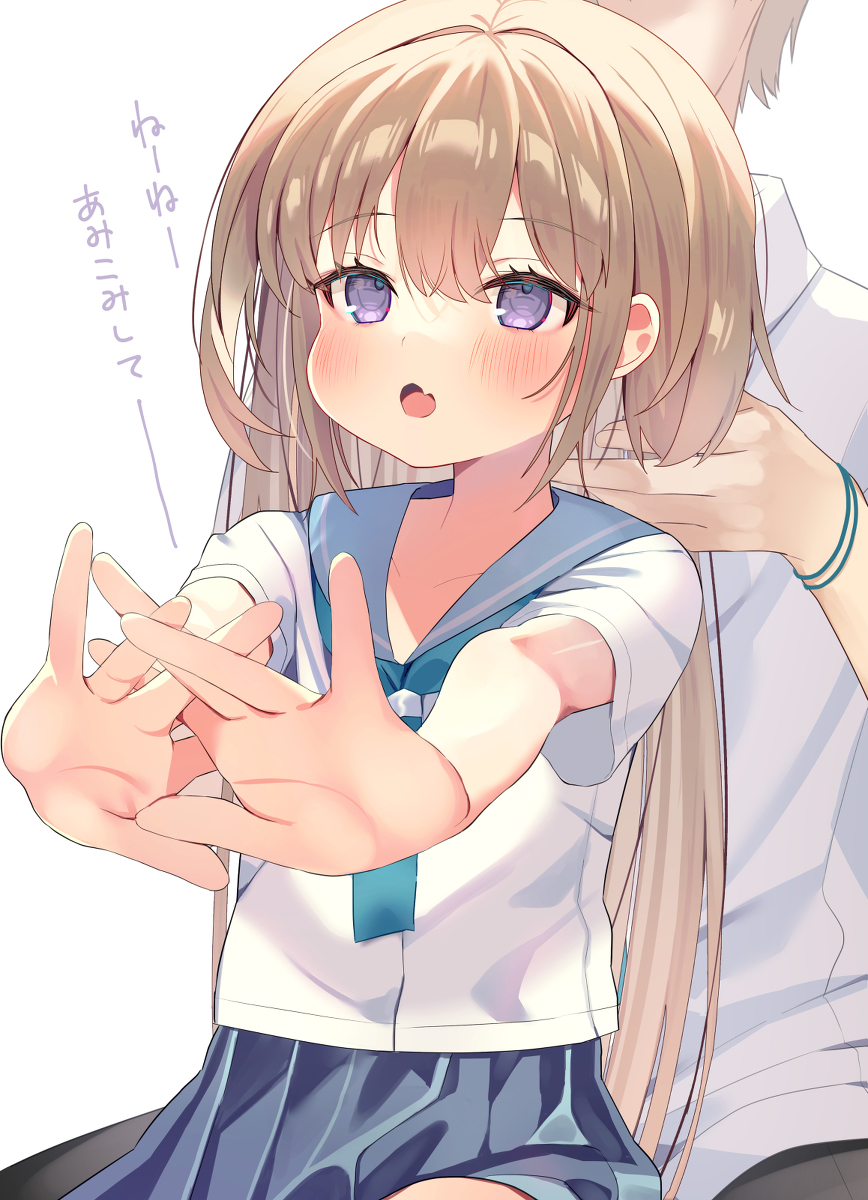 This is a pixiv picture whose title is 「おにい、髪むすんで～」.