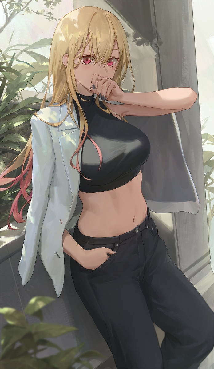 This is a pixiv picture whose title is 喜多川海夢 (Kitagawa Marin).