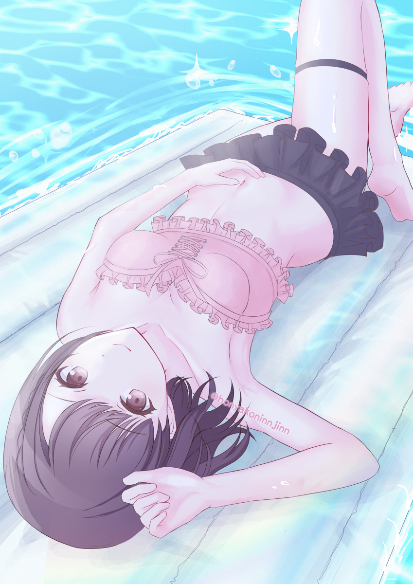 This is a pixiv picture whose title is 水着×えななん.