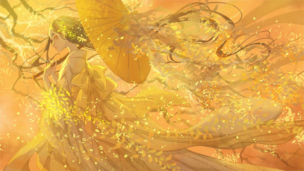 This is a pixiv picture whose title is 黄花藤.