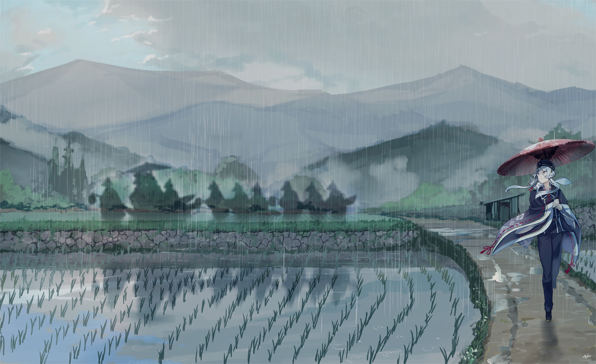 This is a pixiv picture whose title is 天気雨.