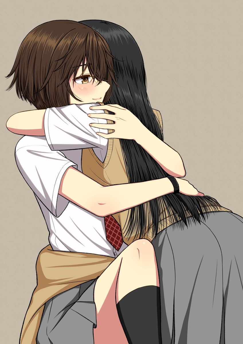 This is a pixiv picture whose title is 【創作百合】.