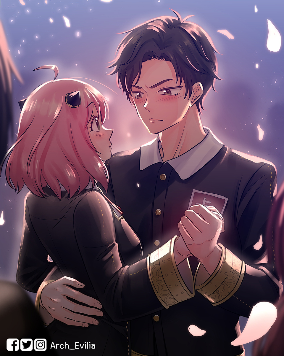 This is a pixiv picture whose title is Anya x Damian.