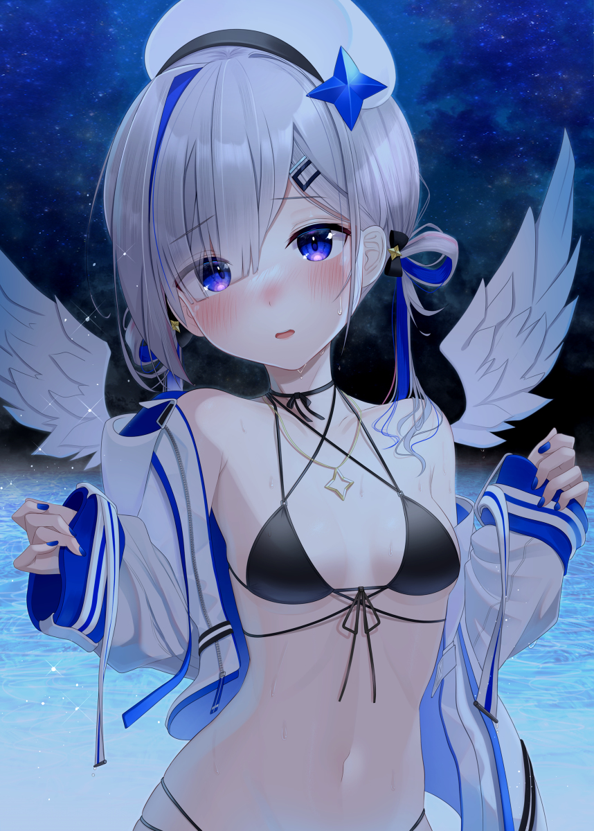 This is a pixiv picture whose title is 水着かなたん.