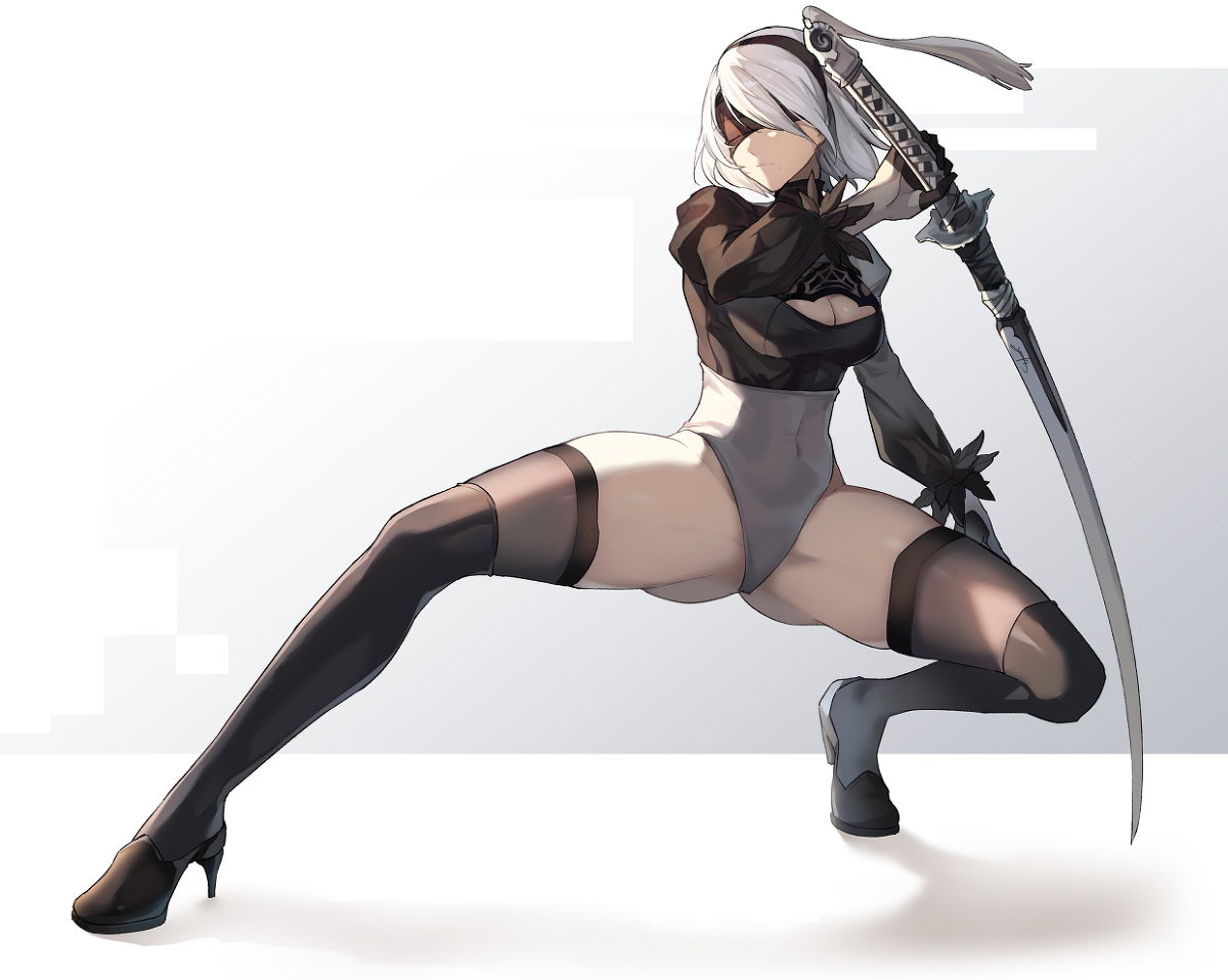 This is a pixiv picture whose title is 2b.
