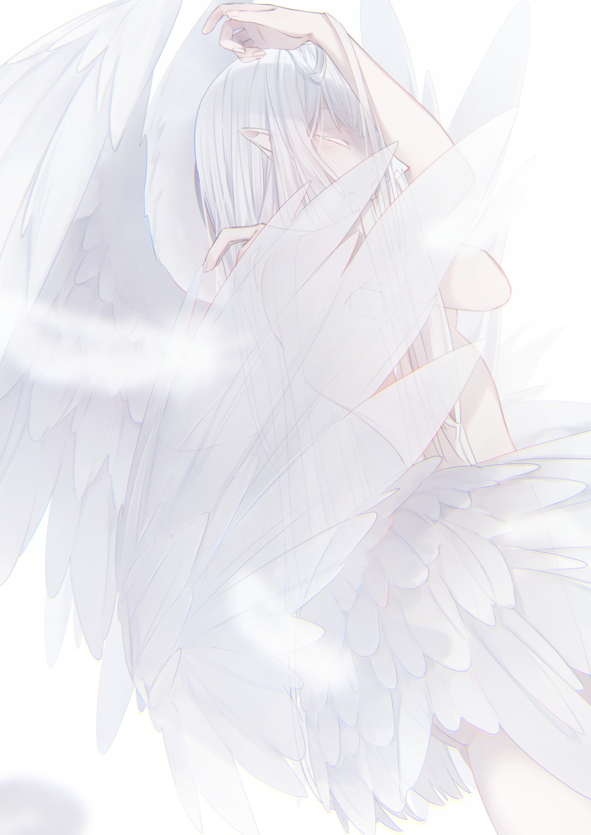 This is a pixiv picture whose title is 真っ白な天使.