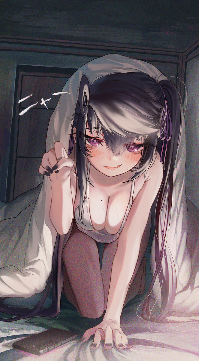 This is a pixiv picture whose title is 「 もう寝るの？情けないね~」.