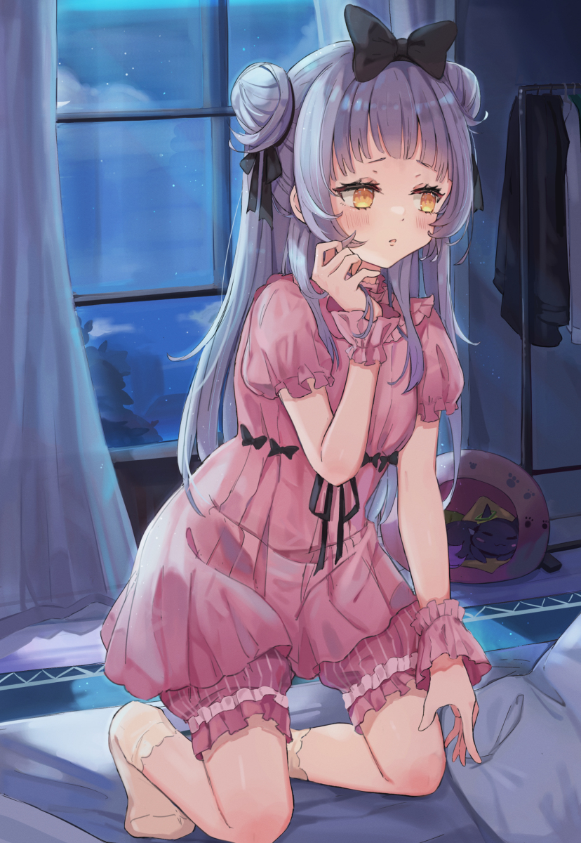 This is a pixiv picture whose title is ホラーゲームやった夜.