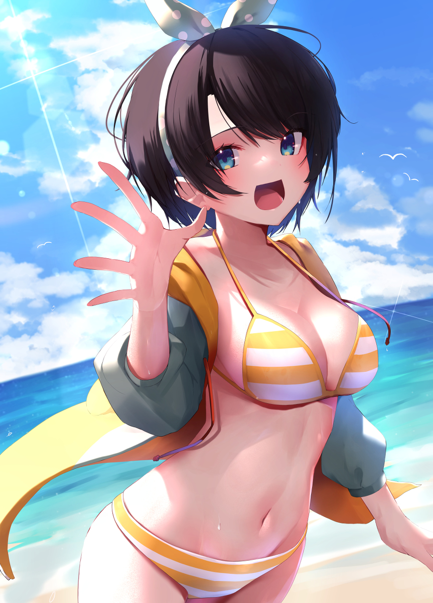 This is a pixiv picture whose title is 聞こえる夏の音　スバル！.