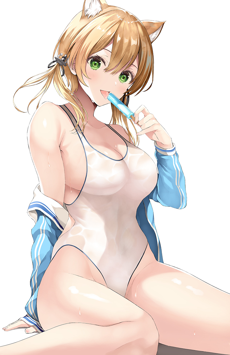This is a pixiv picture whose title is 暑くなってきたので白スクプリンツさん.