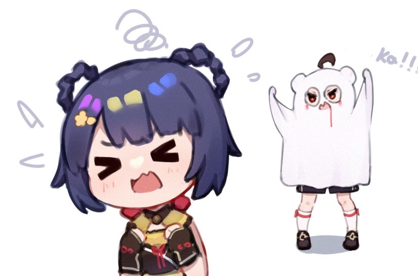 This is a pixiv picture whose title is 胡桃の复仇.