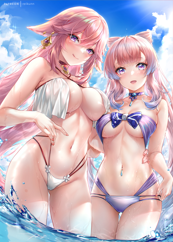 This is a pixiv picture whose title is MikoXKokomi.