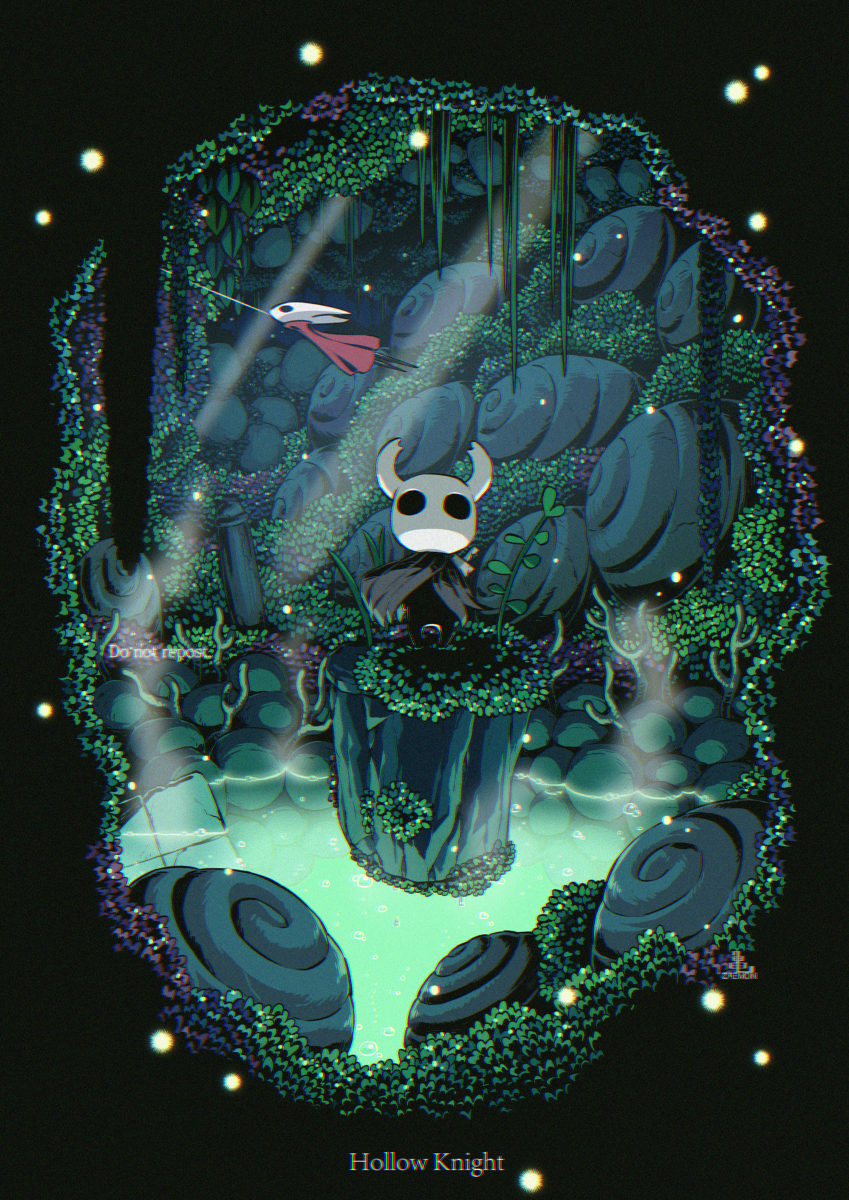 This is a pixiv picture whose title is Hollow Knight.