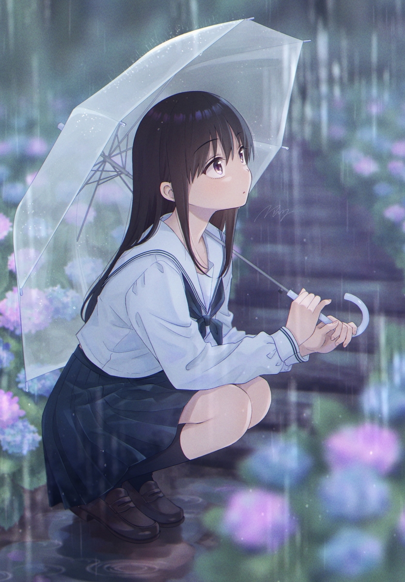 This is a pixiv picture whose title is 梅雨.