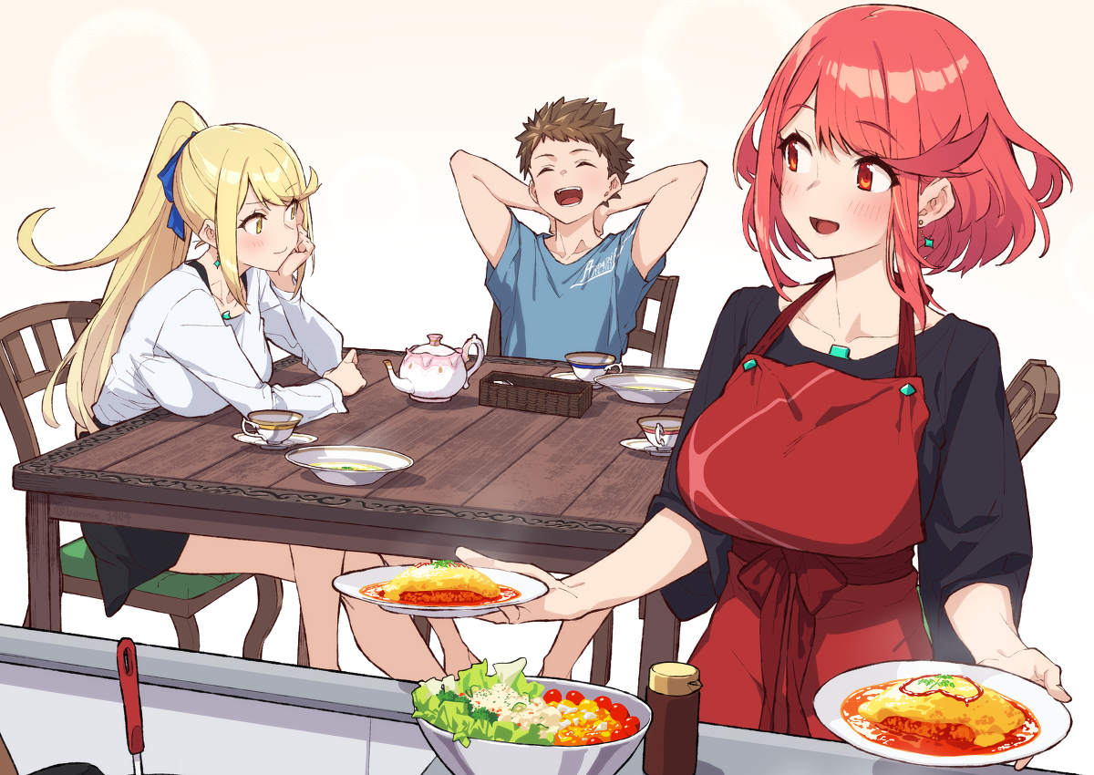 This is a pixiv picture whose title is 「さぁ　ごはんにしましょう」.