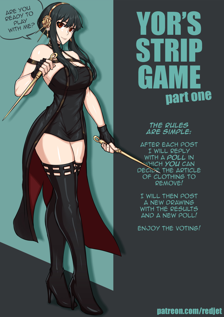 This is a pixiv picture whose title is Yor Stripgame Part 1.