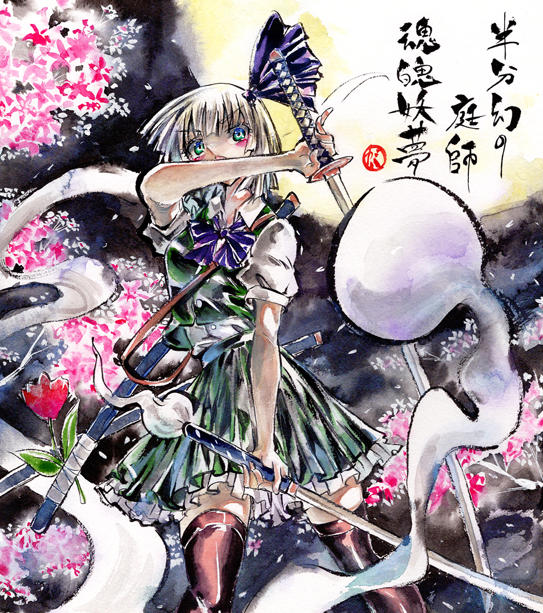 This is a pixiv picture whose title is 魂魄妖夢.
