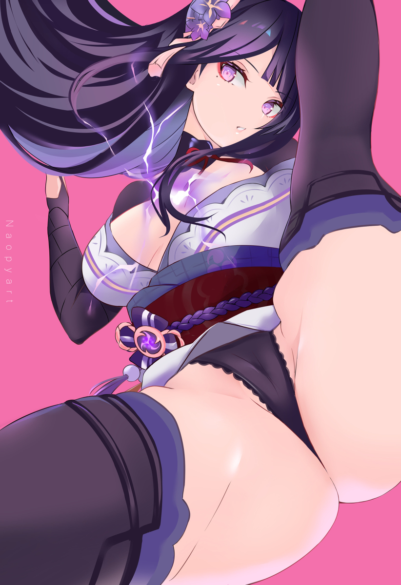 This is a pixiv picture whose title is 雷電将軍.