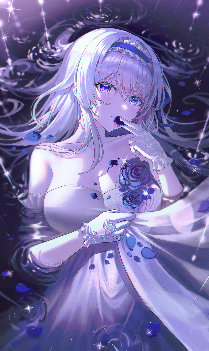 This is a pixiv picture whose title is ブルーローズ·ウェディング.