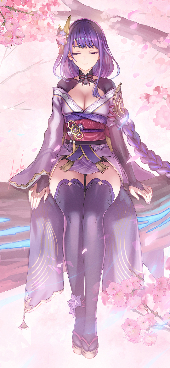 This is a pixiv picture whose title is 雷電将軍.
