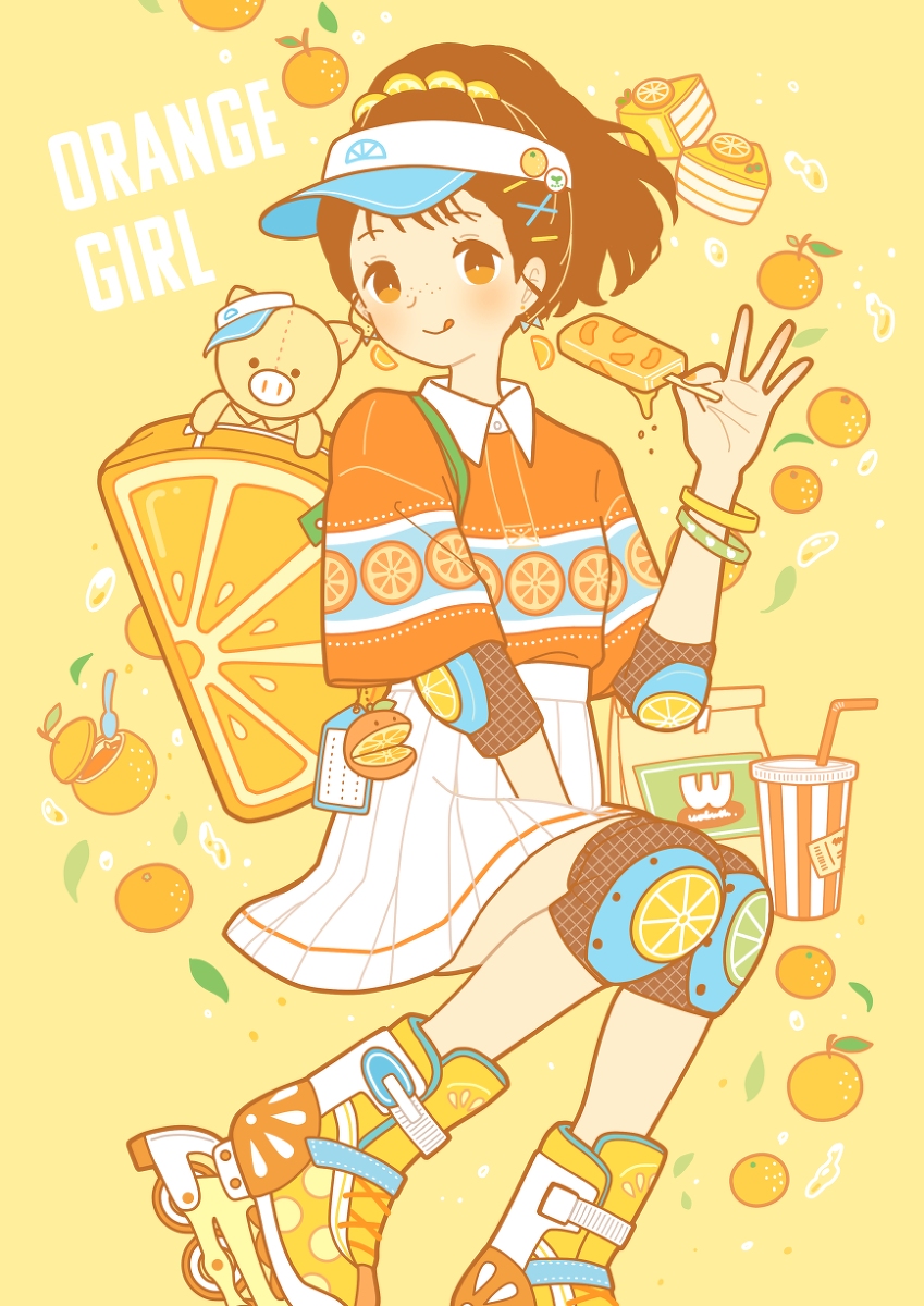 This is a pixiv picture whose title is オレンジ女子🍊.